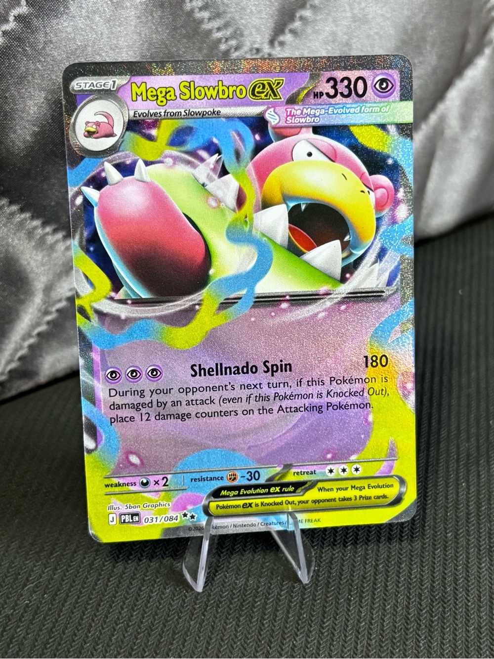 Pokemon Mega Slowbro EX Holographic Card - Pitch Black - NM